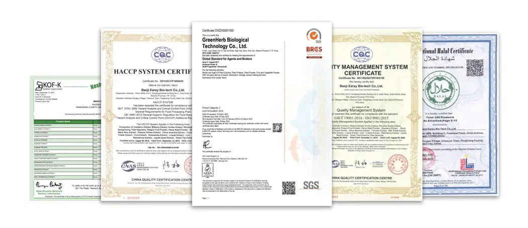 Certifications